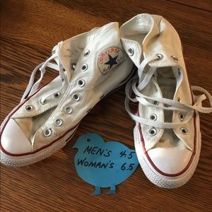 Converse white high top sneakers  size 6.5 W-M4.5
